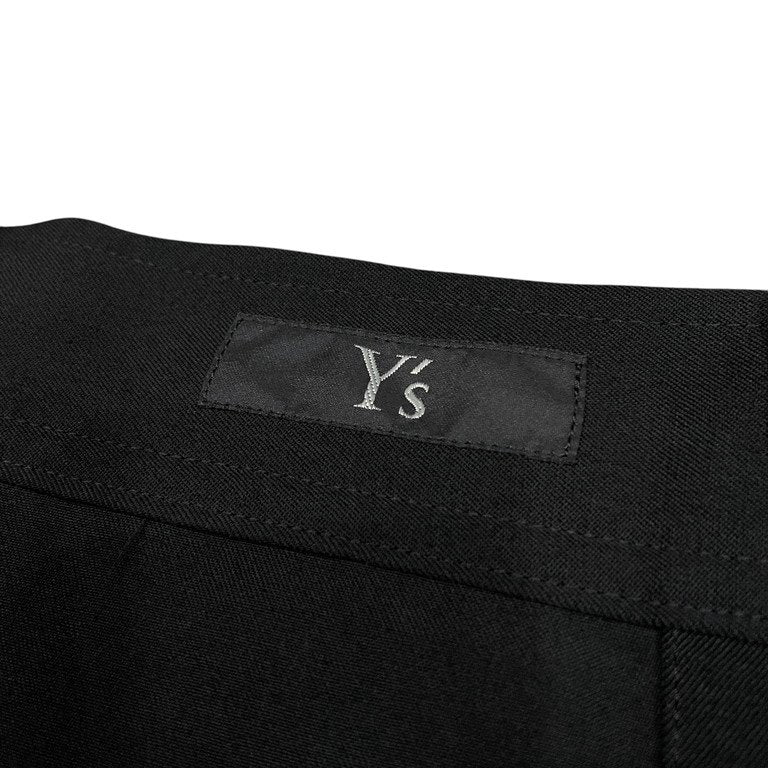 Y's 23AW ウールギャバジン多釦ウエストゴムアシンメトリードレープスカート イージー パンツ ボトムス Yohji Yamamoto Femme ヨウジヤマモトファム ワイズ レディース