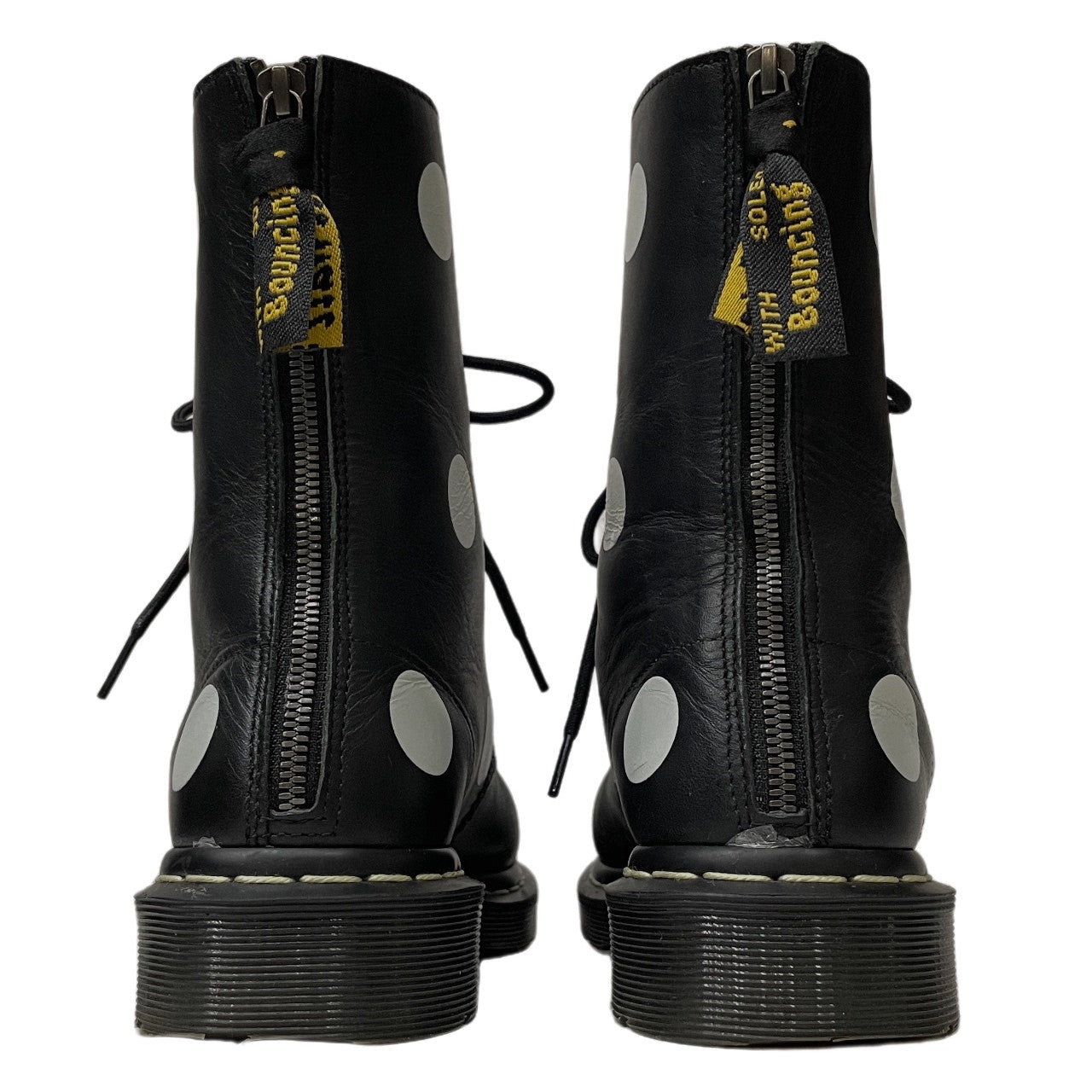 Y's × Dr.Martens 17AW 10 EYE BOOT - DOTS ドットプリント10ホールバックジップブーツ シューズ 靴 クツ 39 定価55,000円 Yohji Yamamoto ヨウジヤマモト ドクターマーチン レディース
