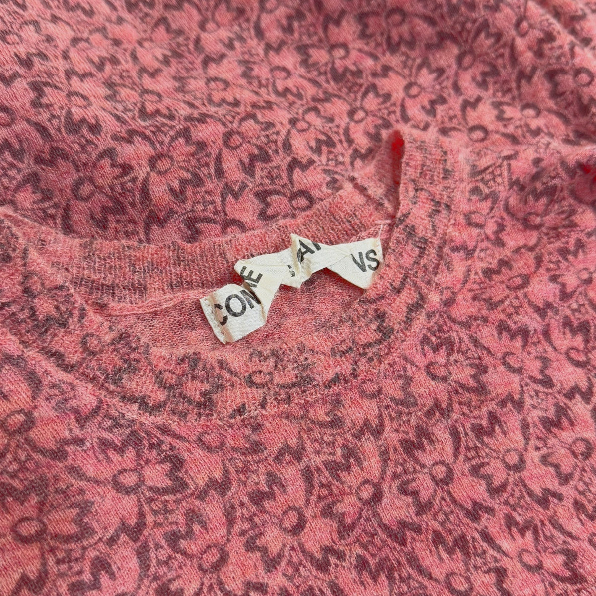COMME des GARCONS 99SS ウール花柄クルーネックニットセーター トップス 総柄 Archive 90s New Essential ニューエッセンシャル コムデギャルソン レディース