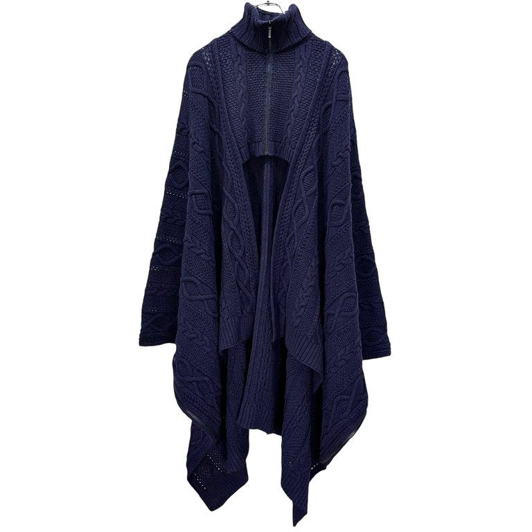 RISMAT by Y's 20AW WOOL ALAN KNITTING HIGHT NECK ZIP OPEN CAPE ウールアランニットハイネックジップポンチョ ケーブル セーター カーディガン ケープ ジャケット コート LOOK10,17 Yohji Yamamoto ヨウジヤマモト ワイズ レディース