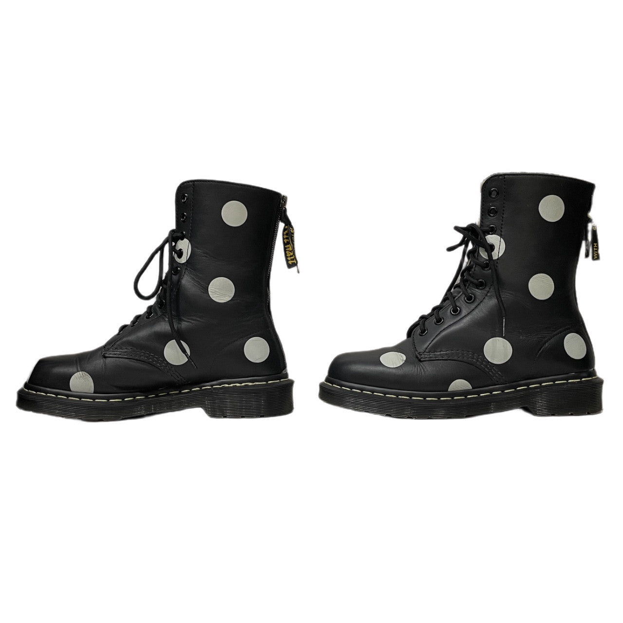 Y's × Dr.Martens 17AW 10 EYE BOOT - DOTS ドットプリント10ホールバックジップブーツ シューズ 靴 クツ 39 定価55,000円 Yohji Yamamoto ヨウジヤマモト ドクターマーチン レディース