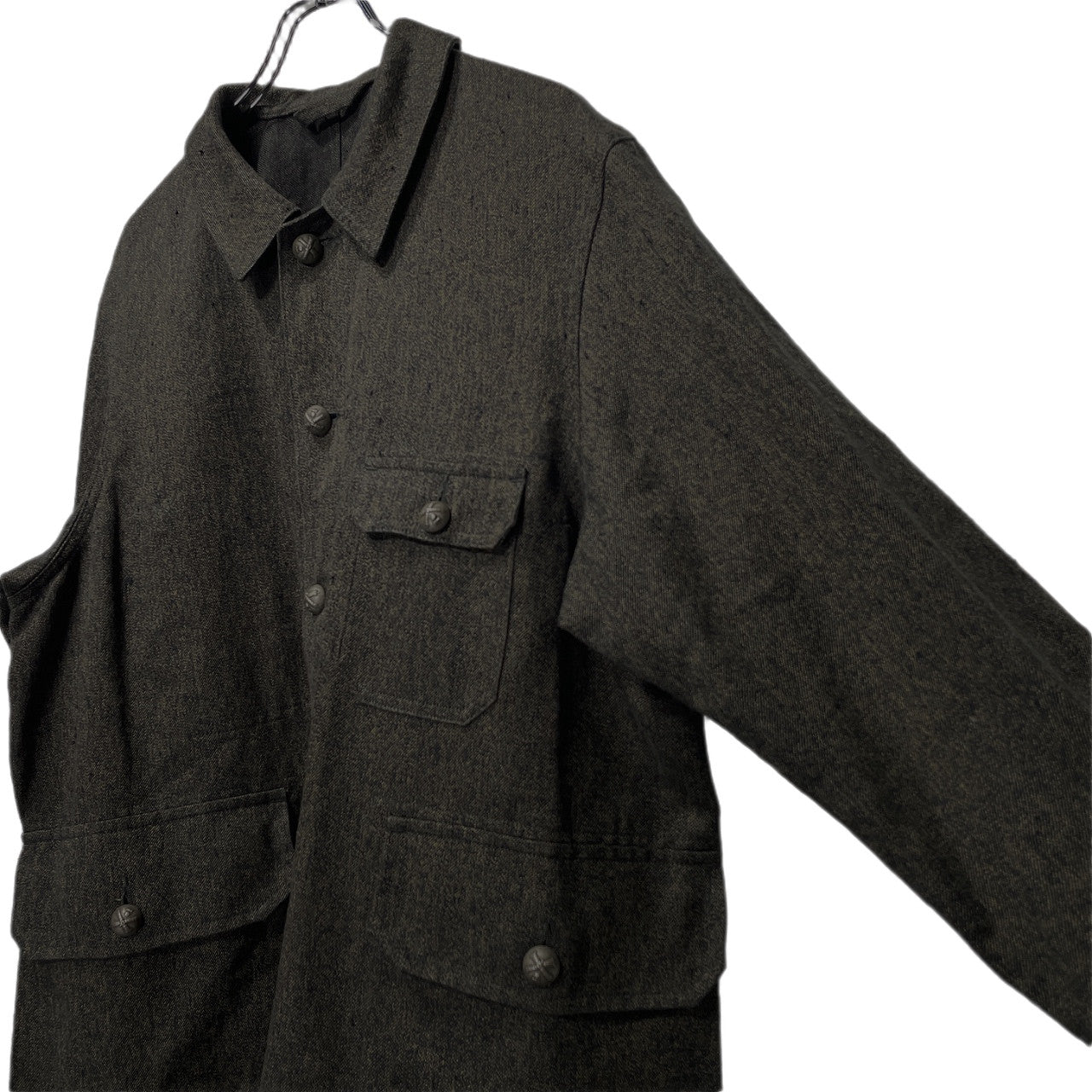 Nigel Cabourn FRENCH WORK JACKET - HEMP ヘンプコットンブラックシャンブレーチェンジメタルボタンフレンチワークジャケット ブルゾン コート アウター 定価66,000円 ナイジェルケーボン メンズ