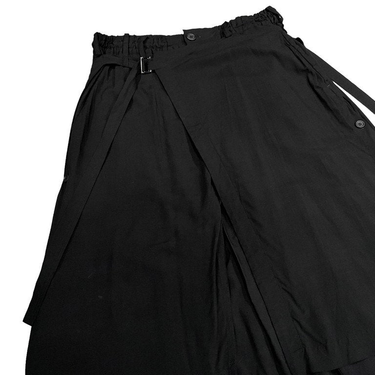 Ground Y 18SS Wrap Pants Type 2 レーヨンコットン切替レイヤードベルテッドラップパンツ 定価47,520円