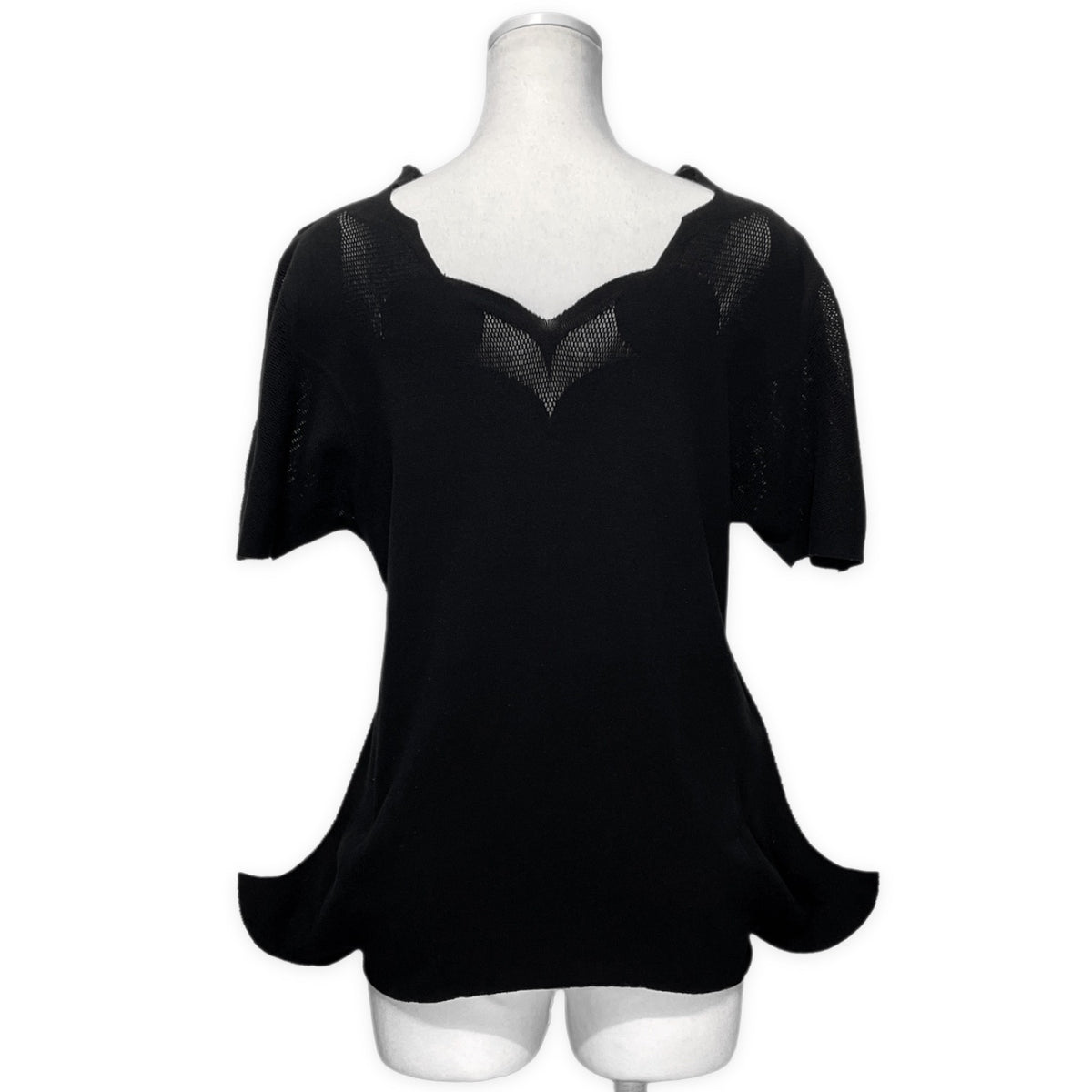 ISSEY MIYAKE FETE 立体デザイン透かし編みサマーニットトップス カットソー Tシャツ 半袖 レディース イッセイミヤケ