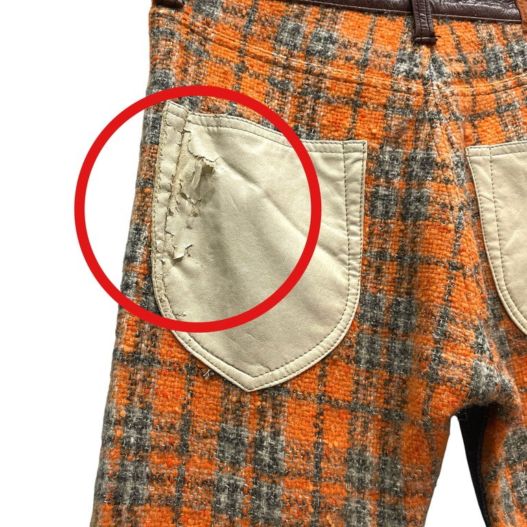 JUNYA WATANABE COMME des GARCONS 13AW バックツイードレザートリム5ポケットデニムパンツ Archive 切替 ボトムス ジュンヤワタナベ コムデギャルソン レディース