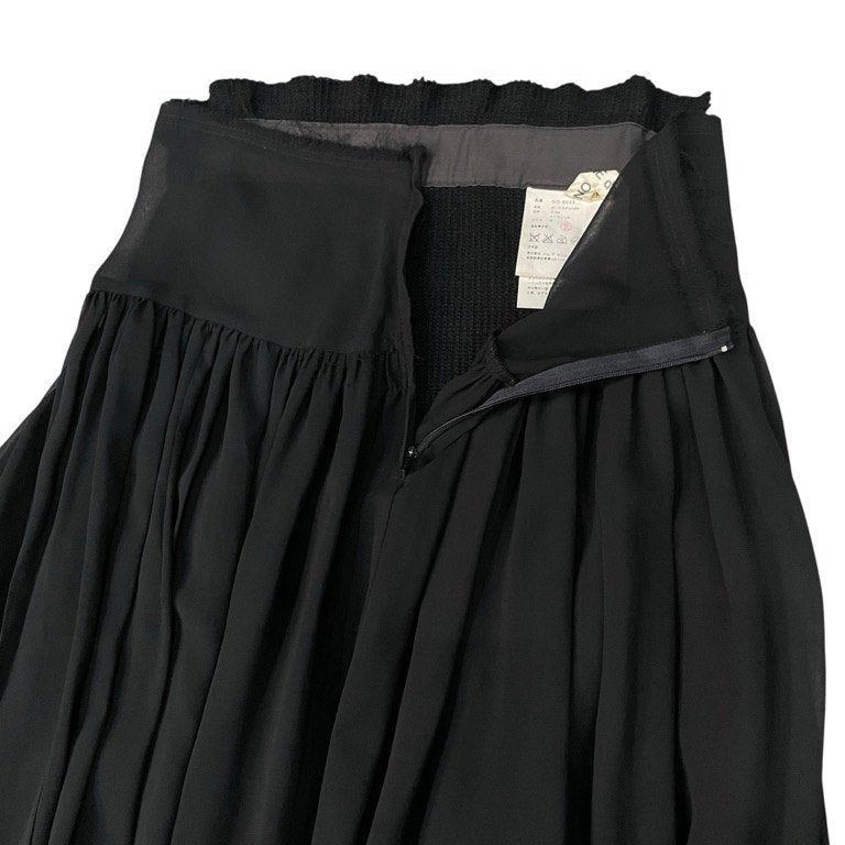 COMME des GARCONS 02AW シフォンニットドッキングレイヤードカットオフシースルーギャザースカート Archive Knitting is Free ボトムス コムデギャルソン レディース
