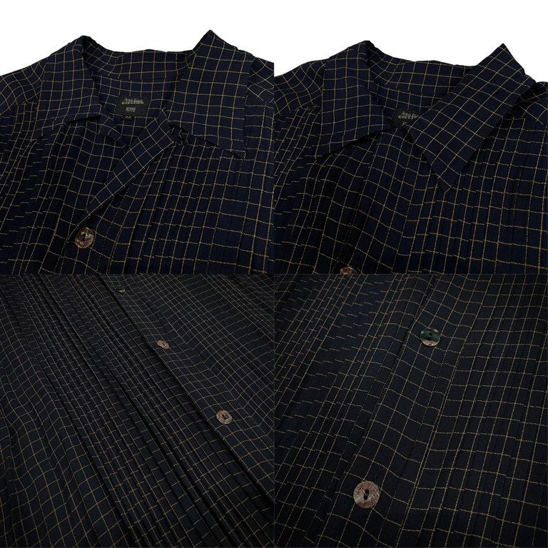 Jean Paul GAULTIER HOMME 95SS レーヨンアセテートジョーゼットフロントプリーツオープンカラーロングシャツ Archive 90s JPG ピンタック ブラウス パジャマシャツ コート ジャンポールゴルチエ オム ゴルチェ メンズ