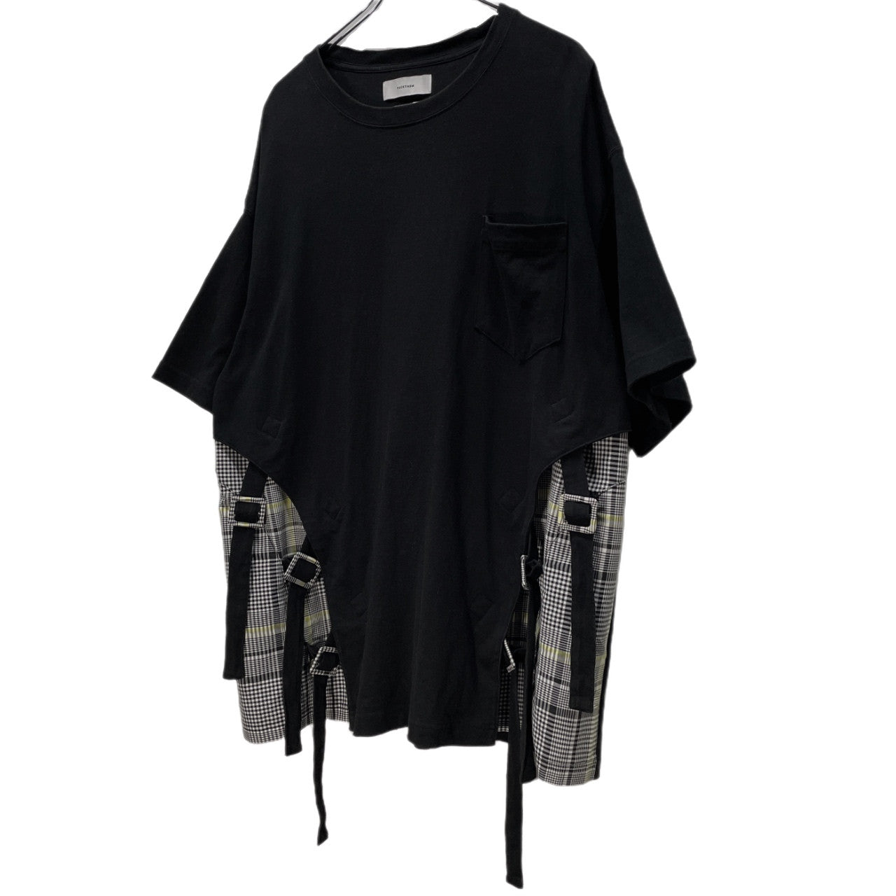 FACETASM 21SS BUCKLE BELT CHECK TOPS バックルベルトチェックレイヤードTシャツ カットソー Tee T-shirt トップス 定価33,000円 ファセッタズム メンズ