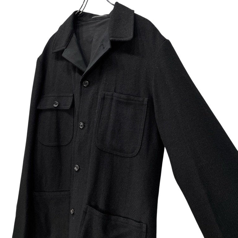 Y's for men リネンウールツイード切替ハーフコート ジャケット ブルゾン アウター Archive Yohji Yamamoto Pour Homme ヨウジヤマモトプールオム ワイズフォーメン メンズ