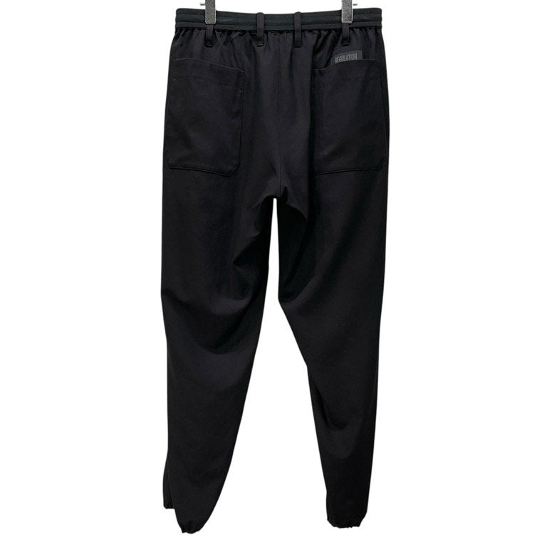 REGULATION Yohji Yamamoto MEN 16AW ウールギャバジン裾リブイージーワイドパンツ ウエストゴムシャーリング ドローストリング ボトムス Pour Homme レギュレーション ヨウジヤマモト メン メンズ