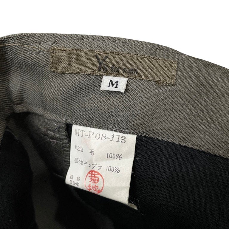 Y's for men オールドギャバジン裾アジャスター1タックワイドテーパードパンツ アーミーギャバジン スラックス トラウザーズ Archive 70s 80s Yohji Yamamoto Pour Homme ヨウジヤマモトプールオム ワイズフォーメン メンズ