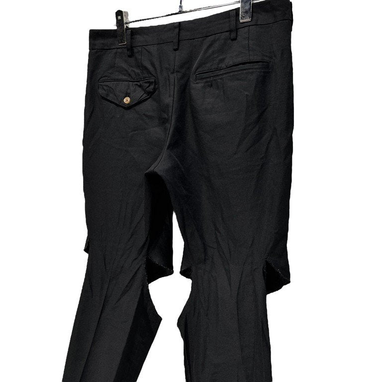 COMME des GARCONS HOMME PLUS 16SS ポリエステル縮絨ブロークンカッティングパンツ スラックス トラウザーズ Broken Tailoring ブロークンテーラリング期 Archive ダメージ ポリ縮 スラッシュ コムデギャルソンオムプリュス