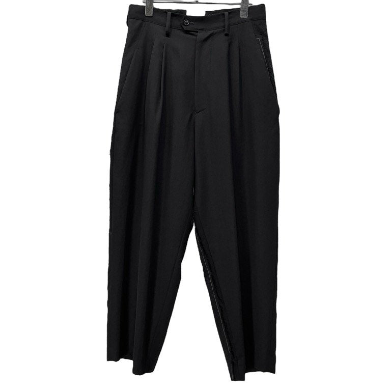 Y's 19AW ウールギャバジンカットアウトニット切替裁ち切りワイドパンツ カットオフ サスペンダーボタン ボトムス Yohji Yamamoto ワイズ ヨウジヤマモト レディース メンズ ユニセックス