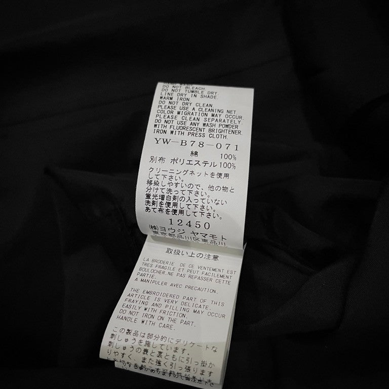 Y's BANG ON! 22SS 刺繍デザインVネックノーカラープルオーバーシャツ ブラウス チュニック トップス Yohji Yamamoto Pour Homme 85AW復刻 ヨウジヤマモトプールオム ワイズバングオン メンズ レディース ユニセックス