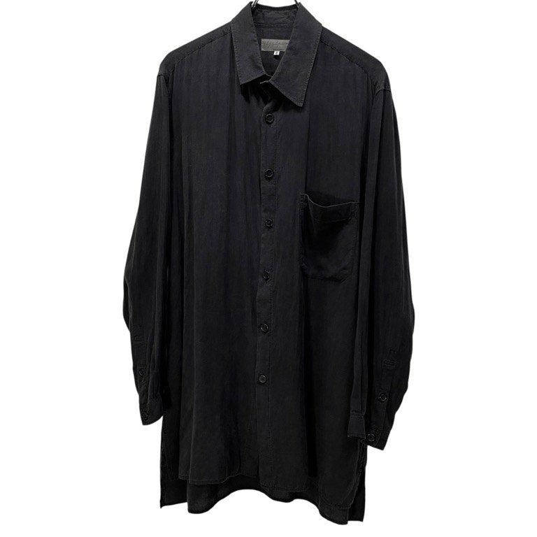 Yohji Yamamoto Pour Homme 20SS アシンメトリーカラースクエアカットテンセルローンシャツ ブラウス トップス ヨウジヤマモトプールオム メンズ