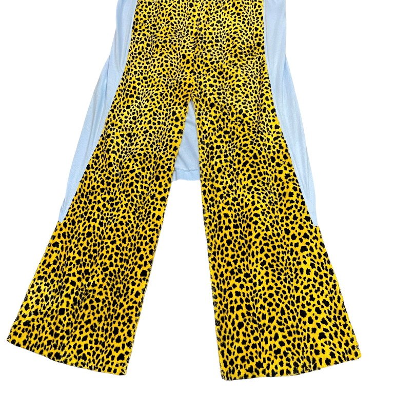 COMME des GARCONS HOMME PLUS 18SS バックレオパードフリースドッキング燕尾ロングカットソー Tシャツ Archive disco ディスコ期