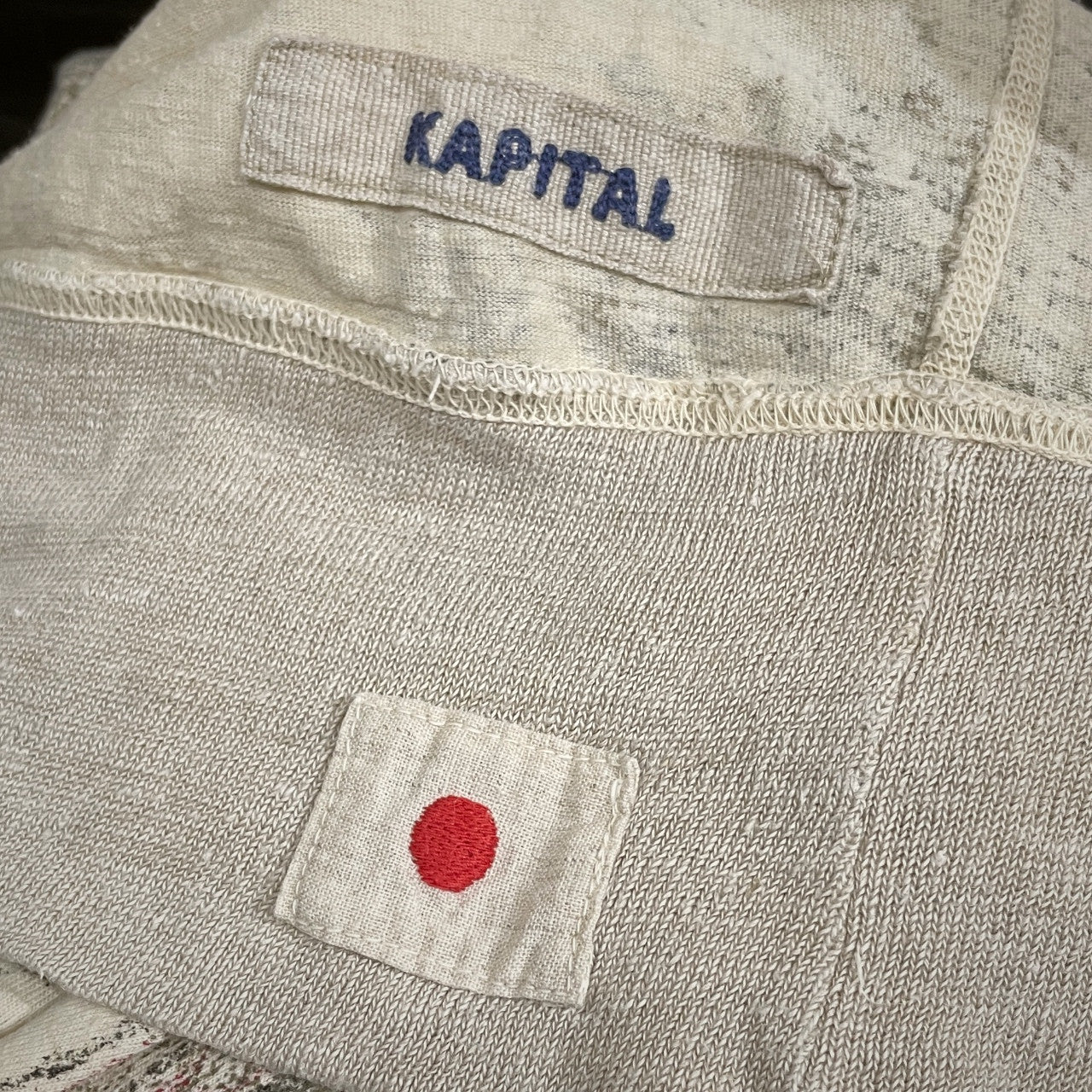 KAPITAL コットンヘンプ天竺アートプリントTシャツ カットソー Tee T-shirt トップス 半袖 リブ 総柄 Archive 初期 キャピタル メンズ レディース ユニセックス