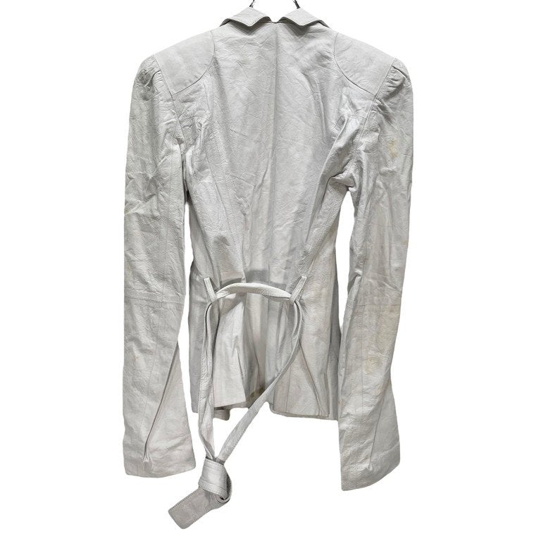 Olivier Theyskens キュプラベストレイヤードレザーテーラードジャケット Archive 90s 00s ブルゾン コート アウター オリヴィエティスケンス レディース