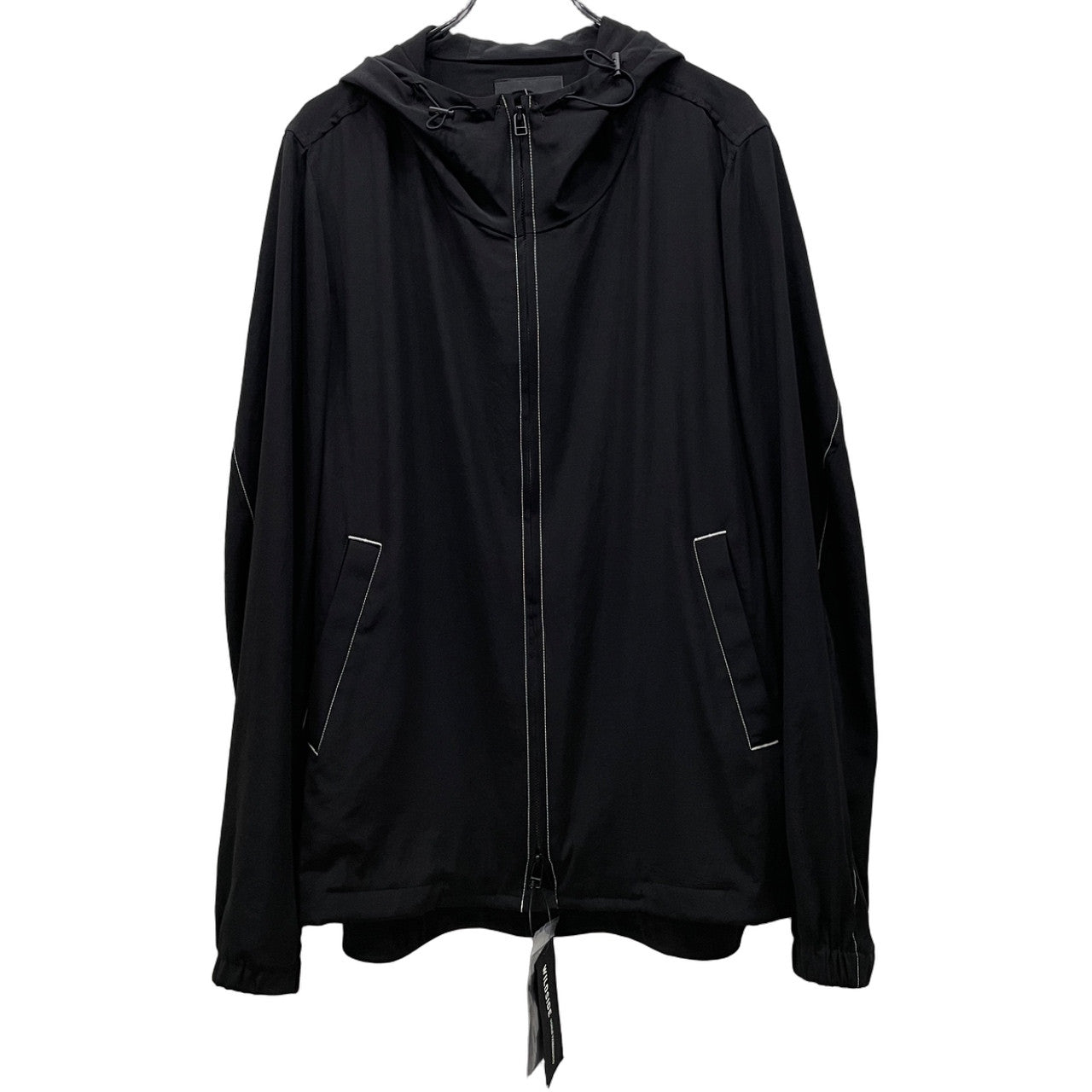 WILDSIDE Yohji Yamamoto 25AW Ta/Pe Crepe de Chine Shell Parka トリアセテートポリエステルクレープデシンハイネックダブルジップブルゾン ジャケット コート アウター 定価61,600円 ワイルドサイド ヨウジヤマモト
