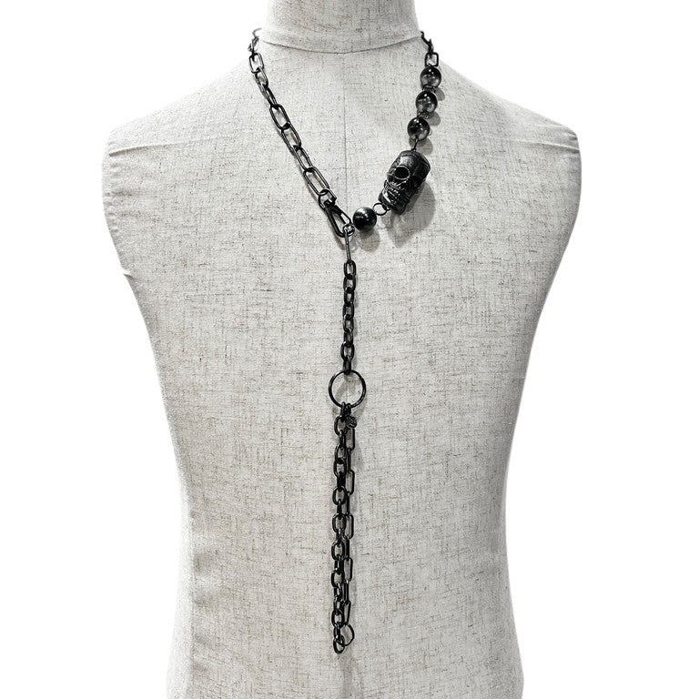 Jean Paul GAULTIER ビッグスカルダブルチェーンネックレス 一点物 激レア 希少 Archive 90s 00s JPG 未使用 ペンダント アクセサリー ジャンポールゴルチエ メンズ レディース ユニセックス
