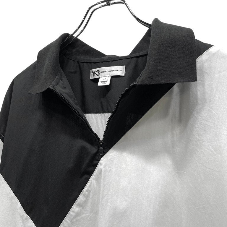 Y-3 20SS M SWM WOVEN POLO ブロード切替プルオーバーツートーンジップシャツ 半袖 トップス ブラウス Yohji Yamamoto adidas ヨウジヤマモト アディダス ワイスリー メンズ レディース ユニセックス