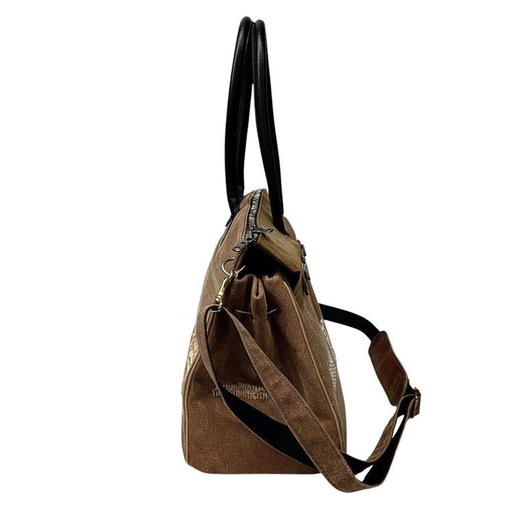 ierib BARK 40 SAKABUKURO Marble Cordovan ヴィンテージ酒袋マーブルコードバンレザーハンドバッグ ショルダー ボストン 刺し子 刺繍 鞄 カバン 未使用 定価114,400円 イエリブ メンズ レディース ユニセックス