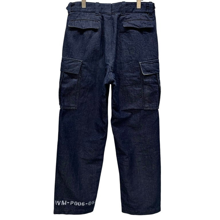 JUNYA WATANABE COMME des GARCONS MAN 04SS ステンシルプリントコットンリネンデニムカーゴパンツ Archive ボトムス ミリタリー アーミー ジュンヤワタナベ コムデギャルソン マン メンズ