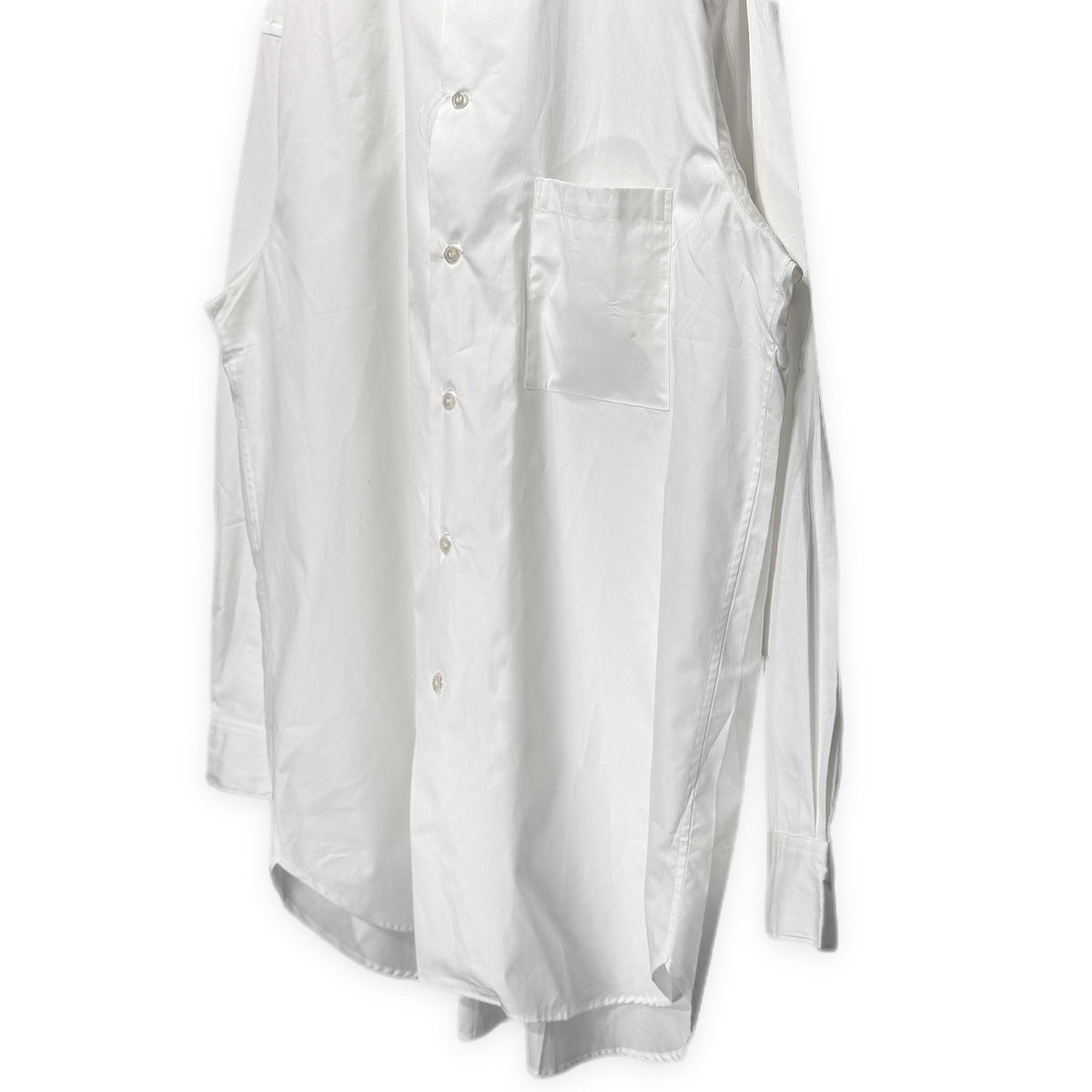 Yohji Yamamoto Pour Homme 89AW コットンブロード襟切り替えラインデザインオーバーサイズシャツ ブラウス トップス Archive 80s 丸文字ロゴ 初期 ヨウジヤマモトプールオム メンズ