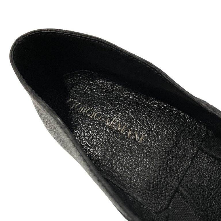 GIORGIO ARMANI グレインレザースリッポンシューズ ドライビング 短靴 ブーツ ローファー クツ ジョルジオアルマーニ メンズ