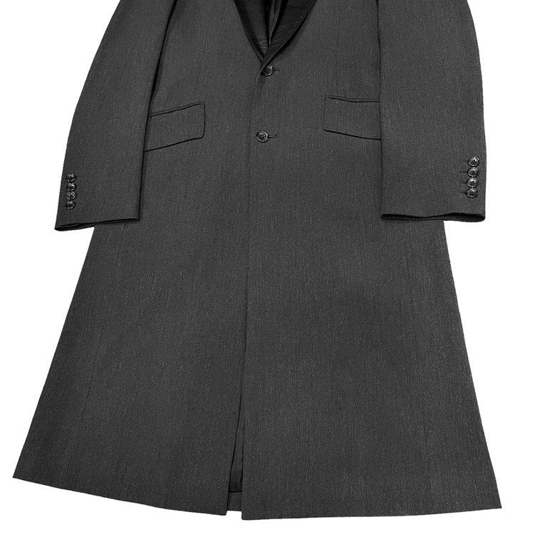 5351 POUR LES HOMMES レザーピークドラペルチェスターフィールドコート Archive 90s ロングジャケット