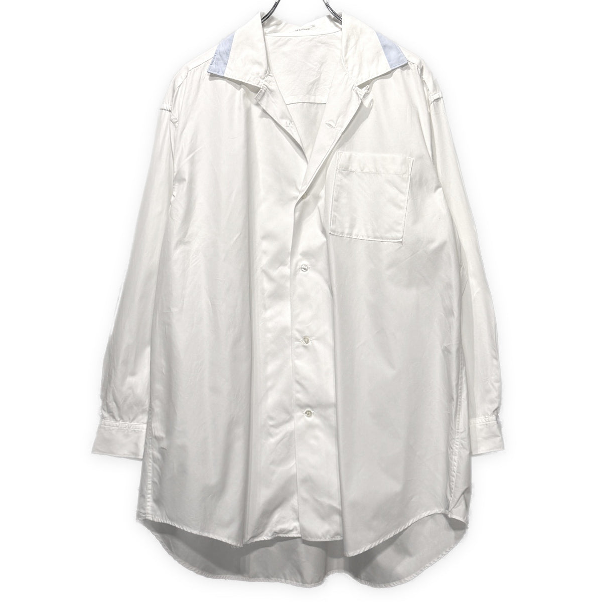 Y's for men コットンブロード襟切り替えオーバーサイズオープンカラーシャツ 開襟 ブラウス トップス Archive 90s Yohji Yamamoto Pour Homme ヨウジヤマモトプールオム ワイズフォーメン メンズ