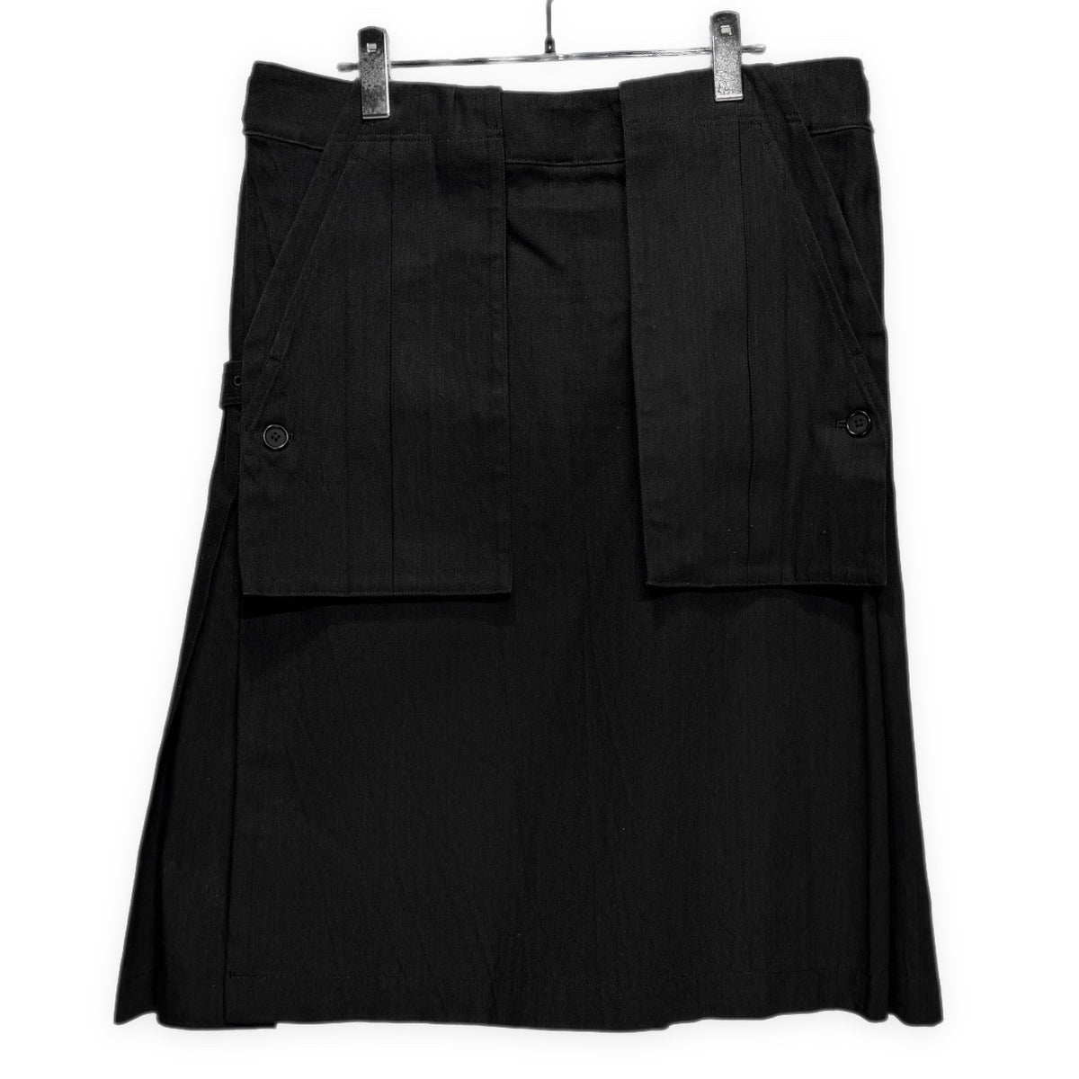 Yohji Yamamoto Pour Homme 16AW ブラックデニム手織りプリーツキルトスカート 巻き ボトムス パンツ Archive ヨウジヤマモトプールオム メンズ