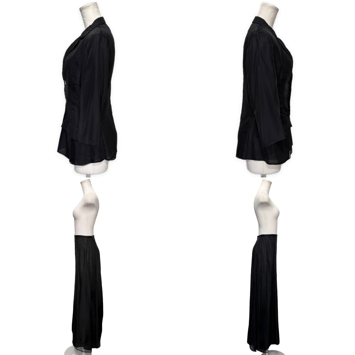 Y's シースルーポリエステルレイヤードセットアップ ジャケット スカート シアー スーツ Archive 90s Yohji Yamamoto Femme ヨウジヤマモトファム ワイズ レディース