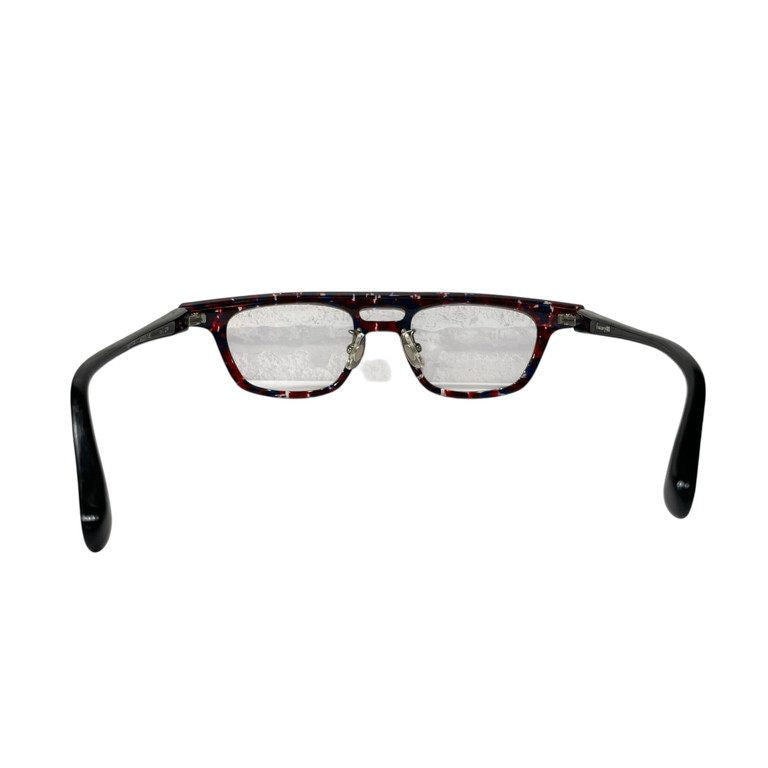 FACTORY900 17SS fa-1114 Col.239 Red Blue Pattern ツーブリッジフレームスクエアレンズシェイプメガネ アイウェア 眼鏡 廃盤 ファクトリー900 メンズ レディース ユニセックス