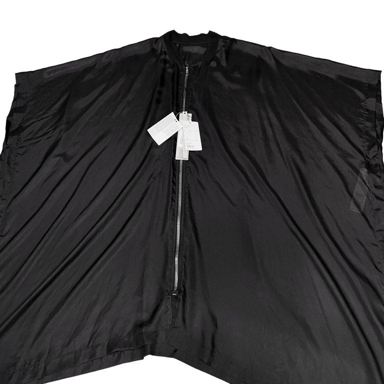 Rick Owens 24SS SL PONCHO FLIGHT シルクポンチョフライトジャケット LIDO LOOK12 コレクションモデル 希少 レア コート 国内入荷極少 定価235,400円 未使用タグ付 付属品完備 ハンガー RR01D3904SH リックオウエンス メンズ