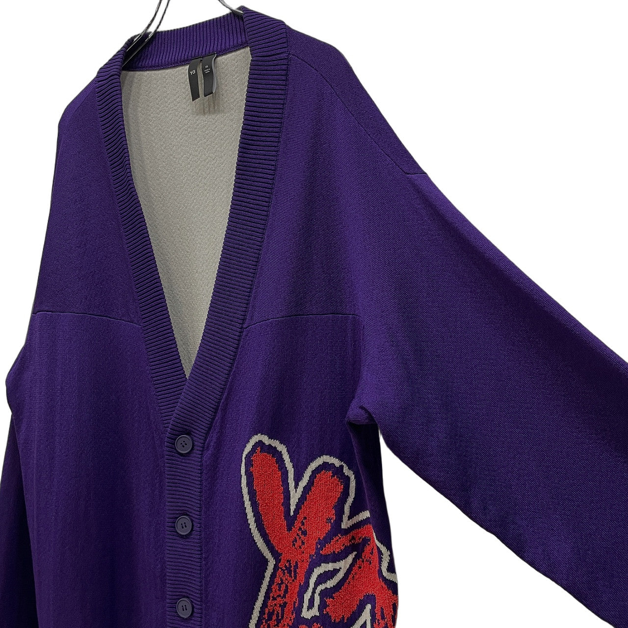 Y-3 LOGO KNIT CARDIGAN ロゴジャカードオーバーサイズニットカーディガン トップス Yohji Yamamoto adidas ワイスリー ヨウジヤマモト アディダス メンズ レディース ユニセックス