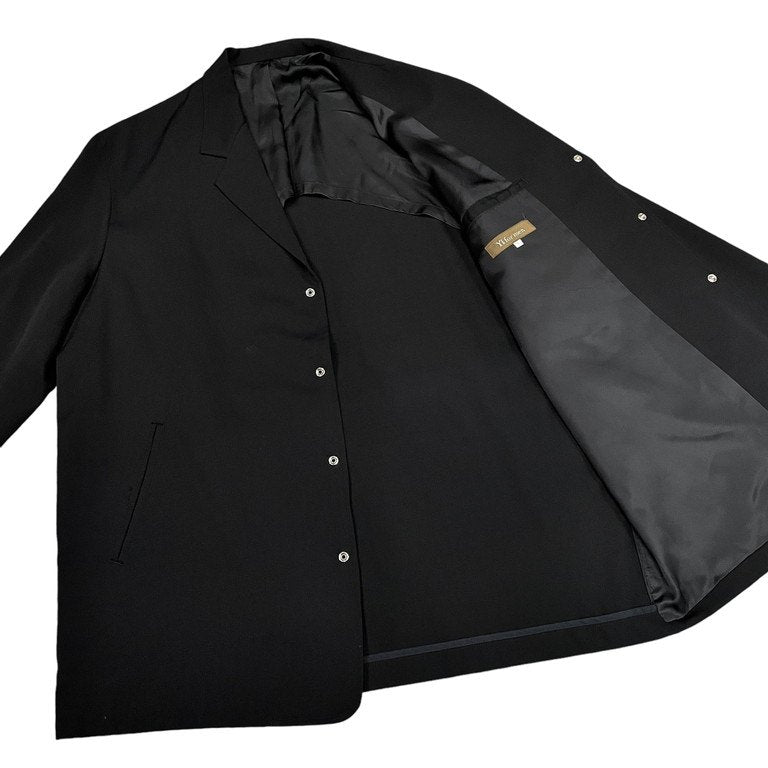 Y's for men ウールギャバジンノッチドラペル4Bスナップボタンアンコンテーラードジャケット Archive 90s 肩パットレス カバーオール ハーフコート Yohji Yamamoto Pour Homme ヨウジヤマモトプールオム ワイズフォーメン メンズ