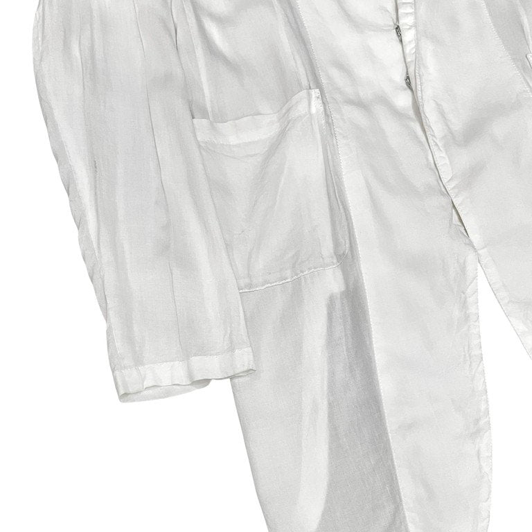 nude:masahikomaruyama ライナージャケット レーヨンリネンガーゼロングフロントスナップボタンジャケット コート ライトアウター ヌード マサヒコマルヤマ