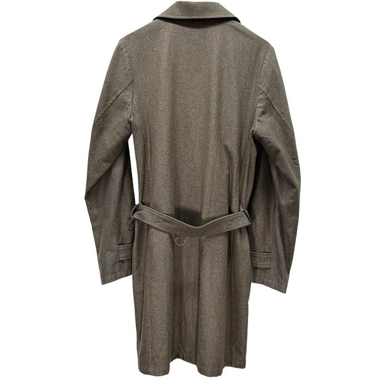 FRANK LEDER カーキグレーウールミドルステンカラーコート アウター ジャケット ミリタリー Dカン フランクリーダー メンズ レディース ユニセックス