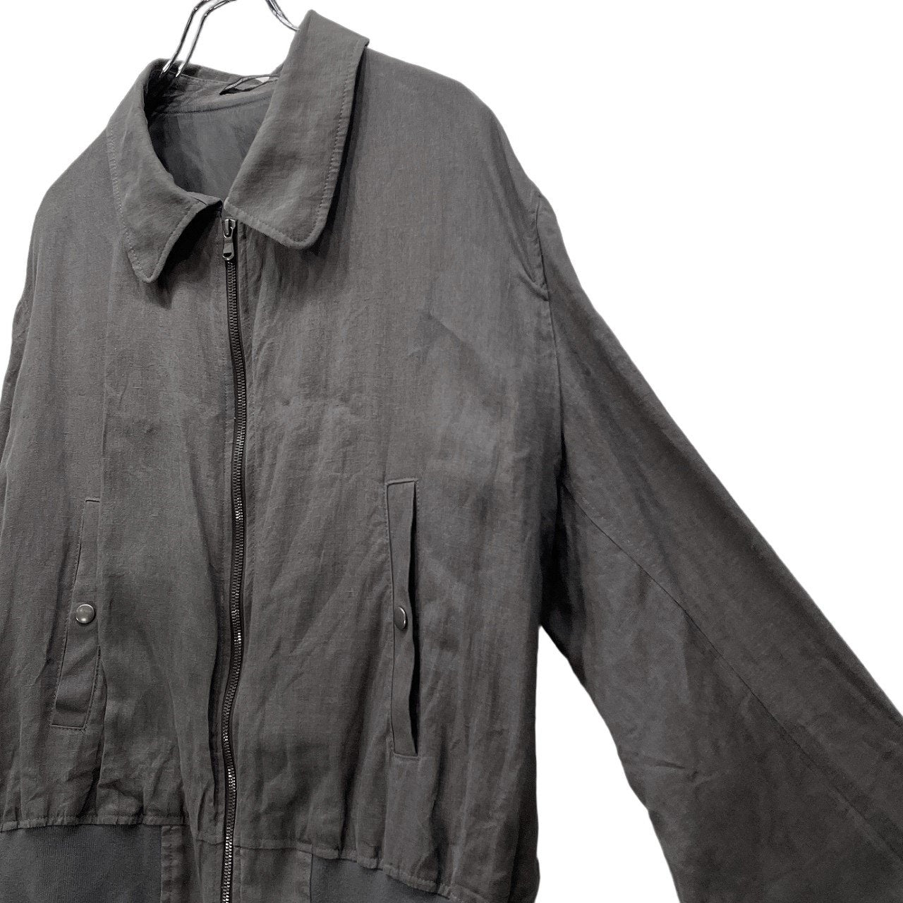 Y's for men × 120% LINO 25SS BLOUSON リネン襟付きダブルジップリブブルゾン ジャケット コート アウター 定価162,800円 Yohji Yamamoto Pour Homme ヨウジヤマモトプールオム ワイズフォーメン メンズ