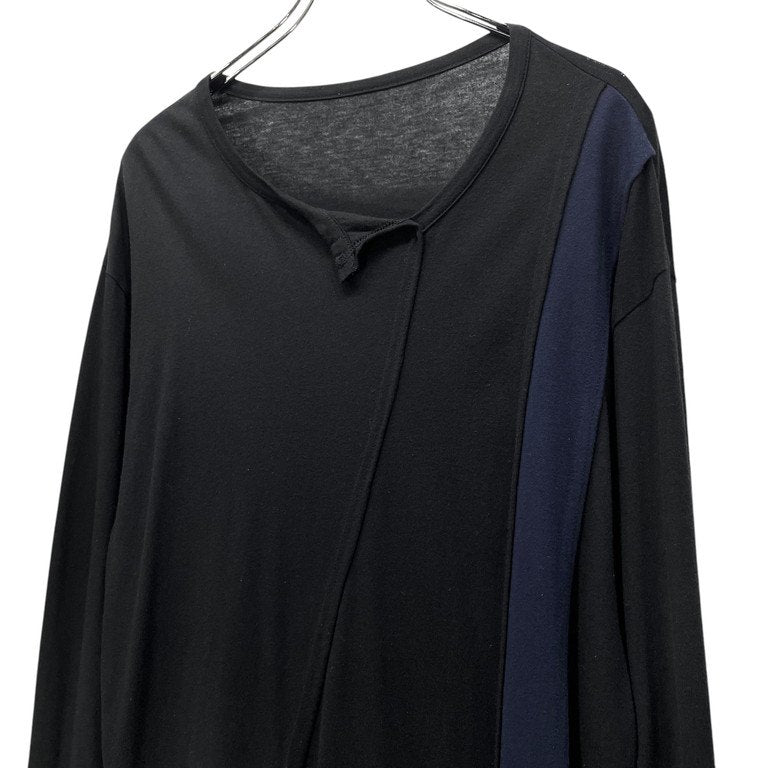 Ground Y 縦接ぎ切替ロングスリーブカットソー Tシャツ Tee T-shirt 長袖 トップス Yohji Yamamoto ヨウジヤマモト グラウンドワイ メンズ レディース ユニセックス