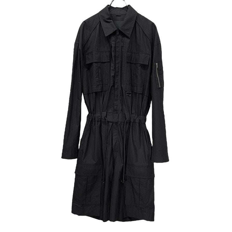 Juun.J 21AW コットンブロードオーバーサイズジップアップジャンプスーツ つなぎ オールインワン ジャケット ブルゾン コート カーゴハーフパンツ ミリタリー