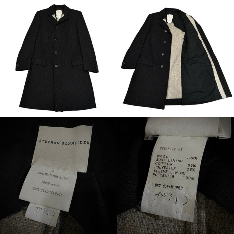 STEPHAN SCHNEIDER ウールダブルフェイスロングコート チェスター ジャケット ブルゾン アウター ステファンシュナイダー メンズ