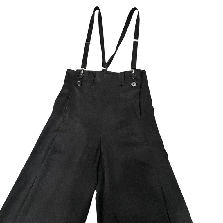 LIMI feu 18AW テンセルギャバジンハイウエストサスペンダーワイドパンツ サロペット オールインワン オーバーオール Yohji Yamamoto リミフゥ ヨウジヤマモト レディース
