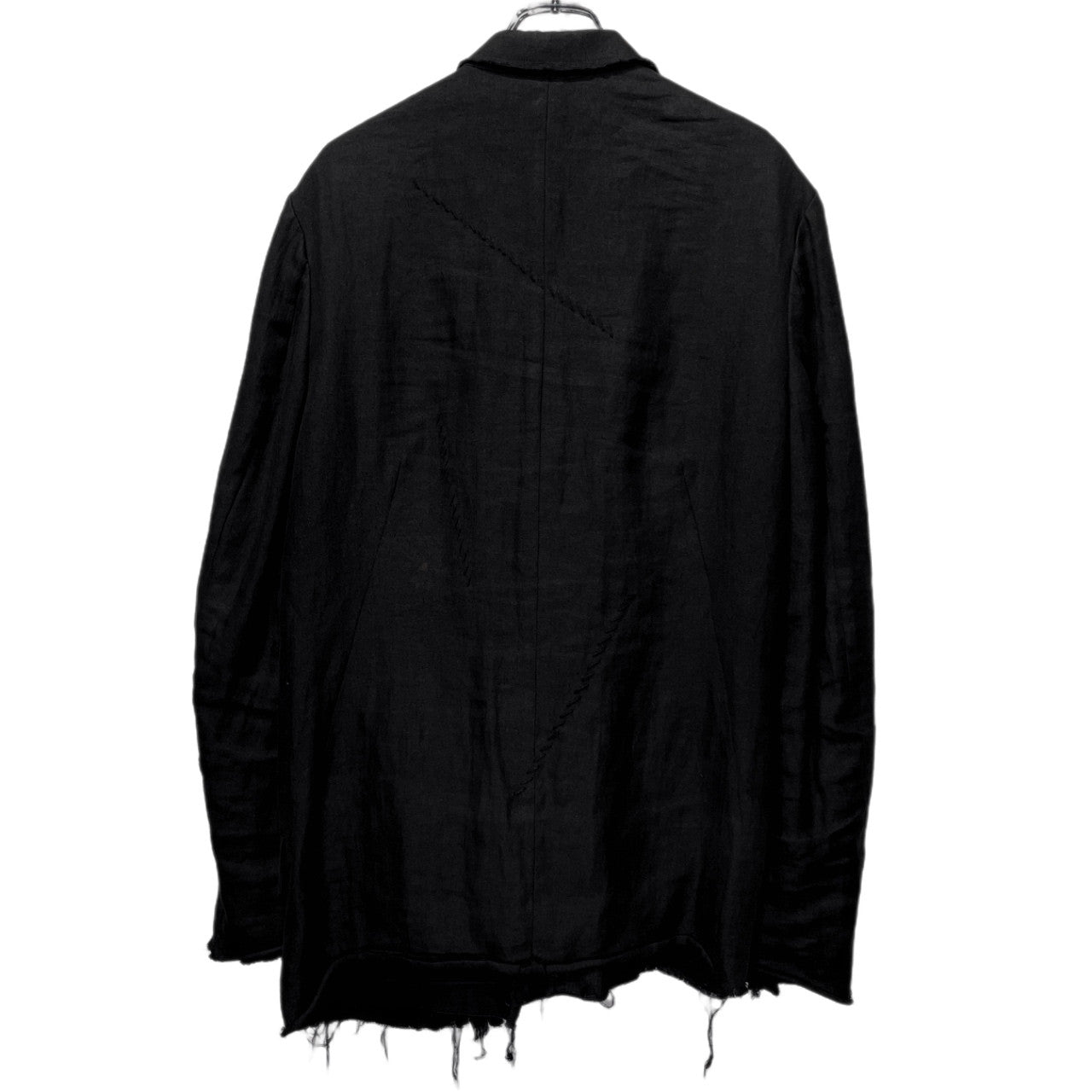 Yohji Yamamoto Pour Homme 22SS 3重レイヤードアシンメトリーカットオフリバーシブルジャケット 3BJ三重裁断 裁ち切り ブルゾン コート アウター HG-J09-800 リネン レーヨン コットン 定価200,200円 ヨウジヤマモトプールオム