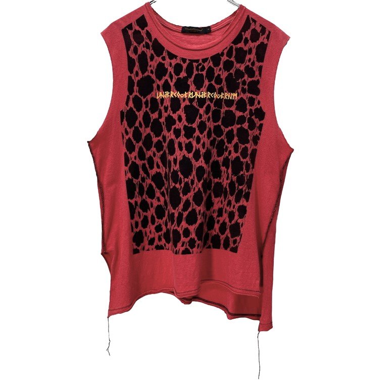 UNDERCOVERISM 03SS レオパードロゴプリント空環ノースリーブカットオフTシャツ カットソー Archive SCAB期 トップス アンダーカバー アンダーカバイズム メンズ
