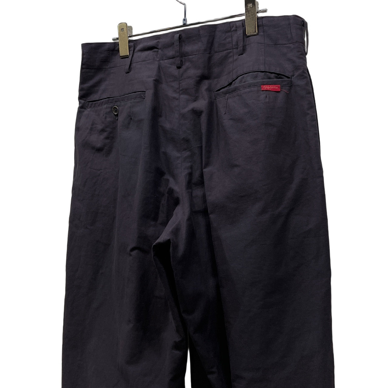 Yohji Yamamoto Pour Homme 00SS コットンギャバジン2タック赤タブワイドテーパードパンツ Archive アジアの不良期 スラックス トラウザーズ ボトムス ヨウジヤマモトプールオム メンズ