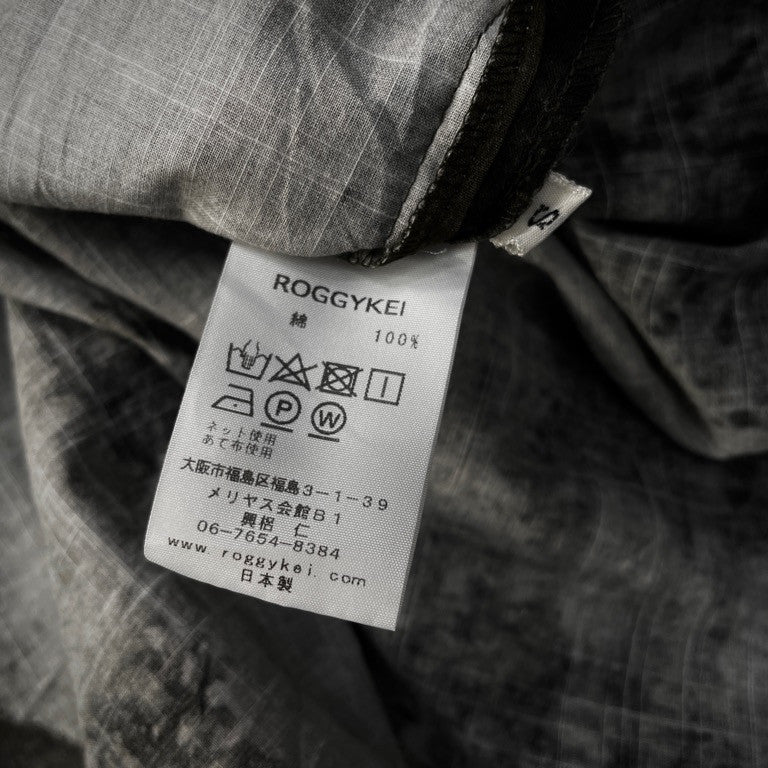 ROGGYKEI グラフィックプリントカットオフバンドカラーシャツ ブラウス トップス ノーカラー ロギーケイ メンズ レディース ユニセックス