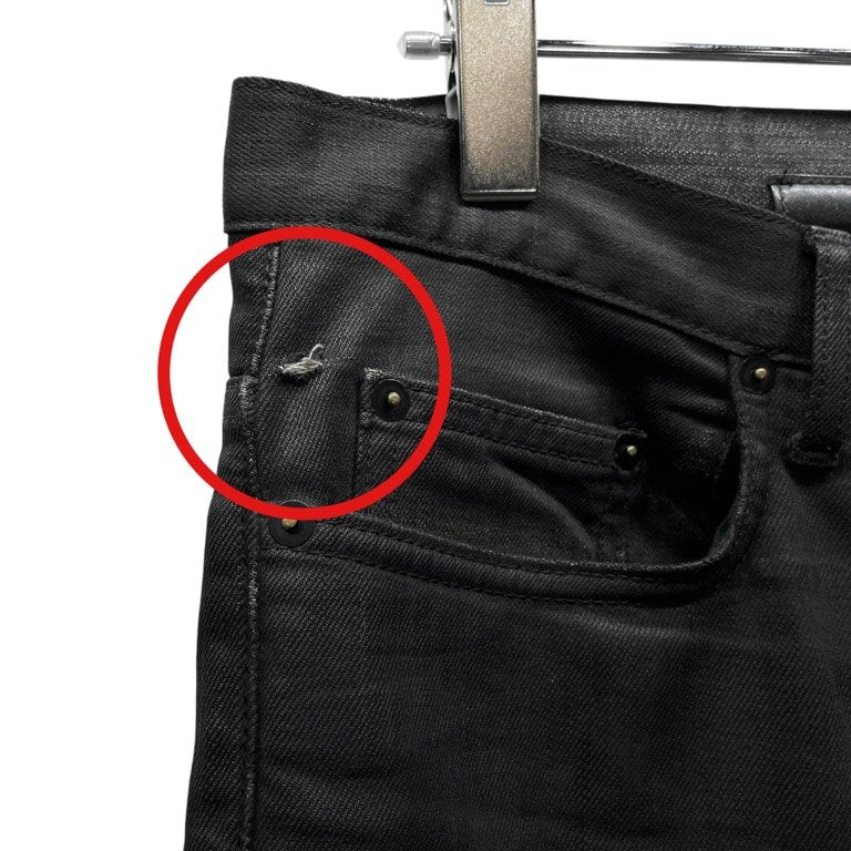 Dior Homme ブラックデニムコーティングストレッチスキニーパンツ ボトムス Archive 00s ディオールオム メンズ