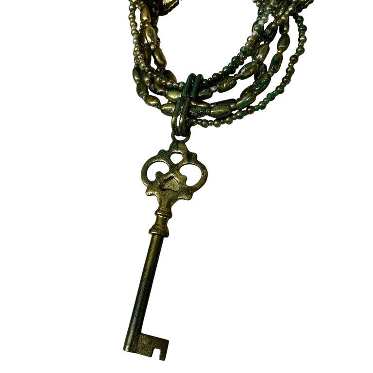 Jean Paul GAULTIER ハンドペイントキーモチーフチェーンブローチ キーホルダー コレクションサンプル 一点物 激レア 希少 Archive 90s 00s JPG 未使用 アクセサリー ジャンポールゴルチエ メンズ レディース ユニセックス